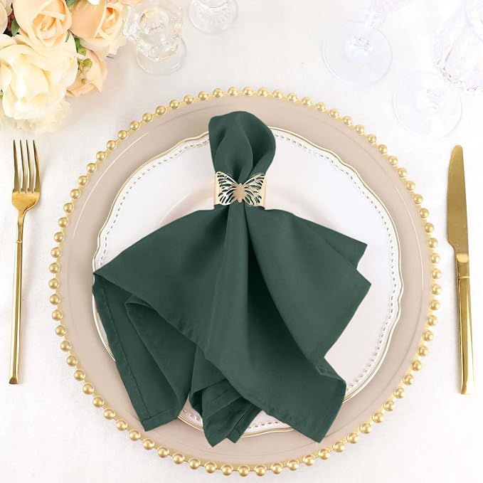 Efavormart Premium Cloth Napkins Set of 10, 20x20 Inch Violet Seamless Dinner Napkins, Washable Linen Table Napkin Cloth with Hemmed Edges for Weddings, Party and Banquet by efavormart