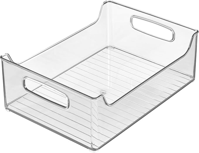 iDesign Stackable Storage Bin with Handles, Clear | For Pantry or Fridge, Made in USA - Image 9