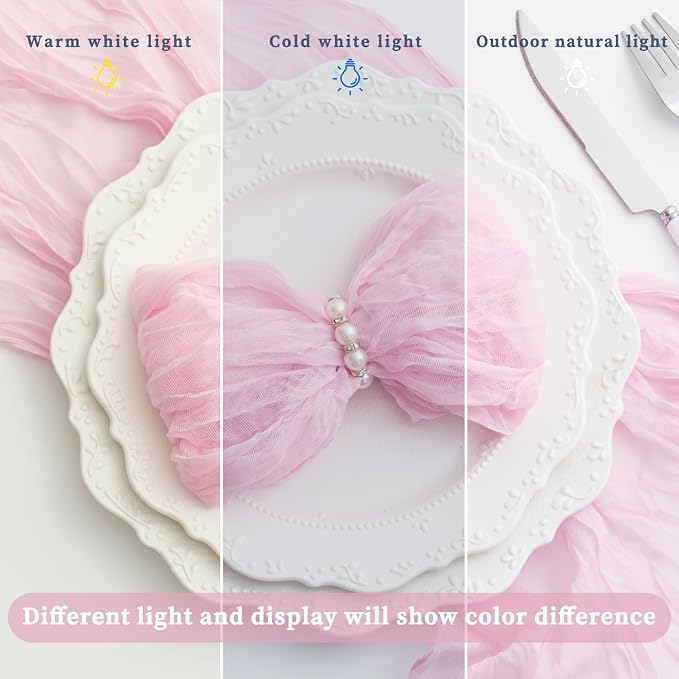 100 Pack Light Pink Cloth Napkins 21x21 Inches Light Pink Cheesecloth Napkins Set of 100 Washable Dinner Table Napkins for Wedding Summer Bridal Baby Shower Rustic Boho Cotton Gauze Party Table Decor - Image 8