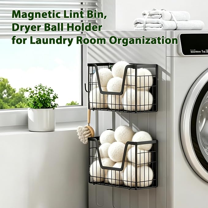 2 Pack Magnetic Shelf for Fridge, Fruit Potato & Onion Storage Bins | Magnetic Baskets for Fridge Shelves, Side of Fridge Storage Magnetic Spice Rack for Refrigerator Kitchen Laundry Organizer - Image 14