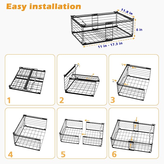 NADAMOO Expandable Chest Freezer Organizer, Stackable Wire Baskets | Adjustable 11-17.3 Inches, Heavy Duty 35 lbs Capacity, Foldable Handles, 360° Airflow, Fits 5-20 Cu Ft Models, 4 Pack - Image 8