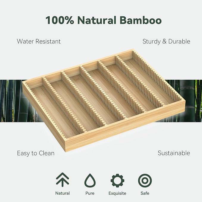 for Nespresso Vertuo Capsules Bamboo Coffee Pod Drawer Organizer | 14.84" Wx11.81" Dx1.54" H 48 Big or 60 Small Pods Holder for Counter - Image 6