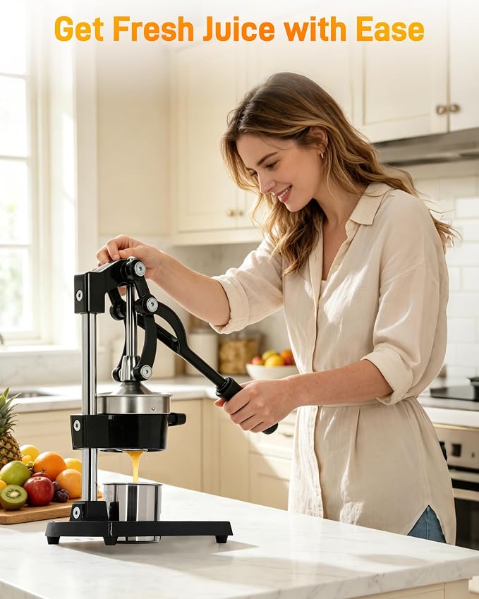 Cast Iron Juicer, Manual Juicer Lemon Squeezer, Hand Press Citrus Juicer, Commercial Stainless Steel Fruit Juicer for Extracting Fresh Juice from Lemons, Oranges - Image 5