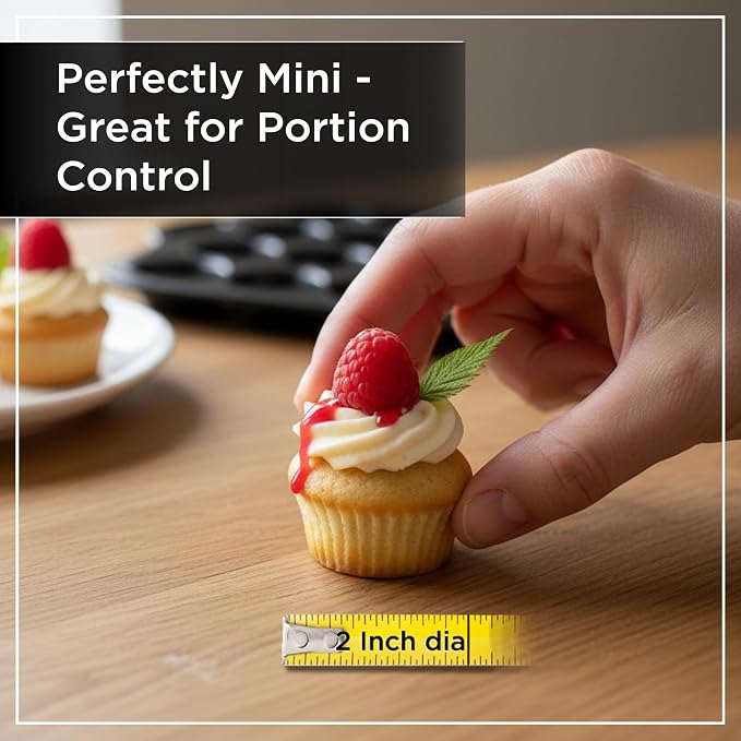 Wrenbury 24-Cup Mini Muffin Pan - PFOA-Free Non-Stick, Premium Carbon Steel | 1.8" Cups, Dishwasher Oven and Freezer Safe, Heavy Gauge - Image 3