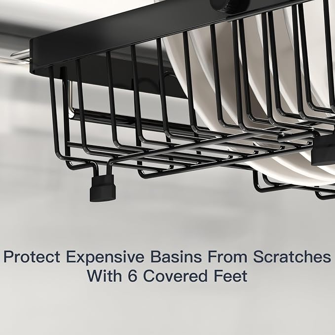 Dish Drying Rack Over The Sink with Utensil Holder | Expandable Stainless Steel Dish Drainer for Small Kitchen, Apartment, RV, Counter Space Saving, Perfect Fit, Rustproof - Image 7