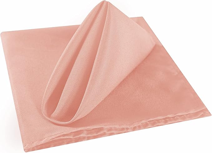Cloth Napkins 17x17 inch Washable Polyester Dinner Napkins Soft Table Napkins for Wedding Party Dining Banquet(Dusty Pink,12PCS) - Image 2