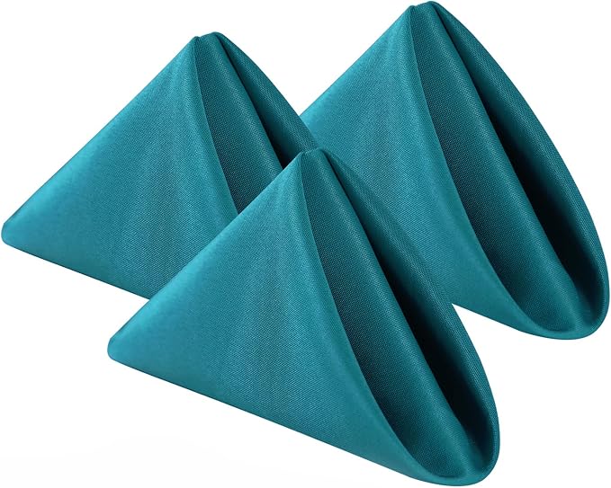 Bailarina Cloth Napkins Set of 80,17x17 inches Dinner Napkins Cloth Washable,Polyester Square Table Cloth Napkin Bulk with Hemmed Edges Ideal for Banquets, Parties and Weddings-Peacock Blue by Bailarina