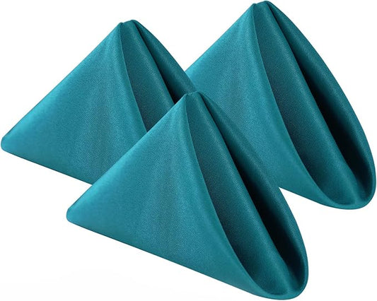 Bailarina Cloth Napkins Set of 80,17x17 inches Dinner Napkins Cloth Washable,Polyester Square Table Cloth Napkin Bulk with Hemmed Edges Ideal for Banquets, Parties and Weddings-Peacock Blue by Bailarina