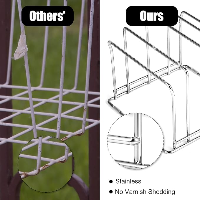Cutting Board Organizer, 4-Slot Stainless Steel Divid Tray Organizer Rack for Chopping Board, Pots Lids, Plates, Baking Cookie Sheet Rack Organizer for Kitchen Cabinet, Pantry, 2 Pack - Image 6