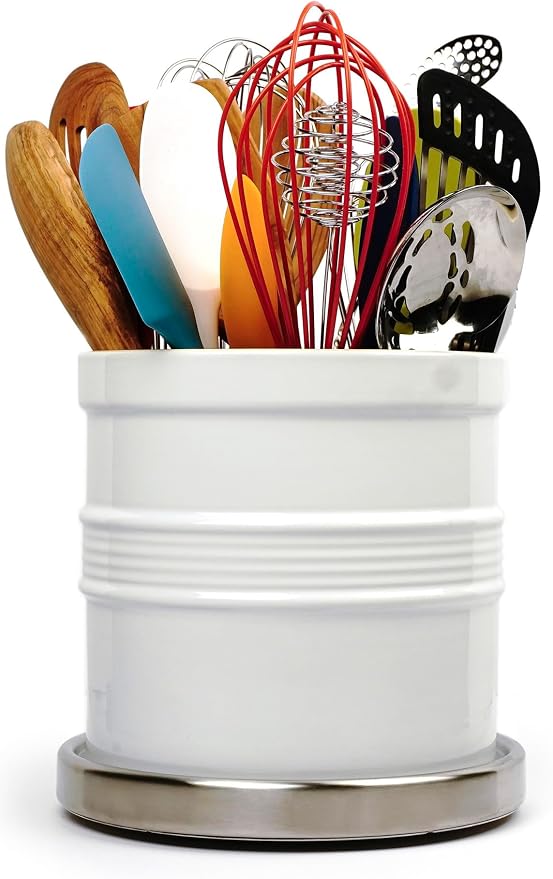 RSVP International Endurance Tool Crock Turntable Lazy Susan, Stainless Steel, 8.25" | Organize Spices & Small Bottles | Spins Easy | Handy in Cabinets or on Counters - Image 10
