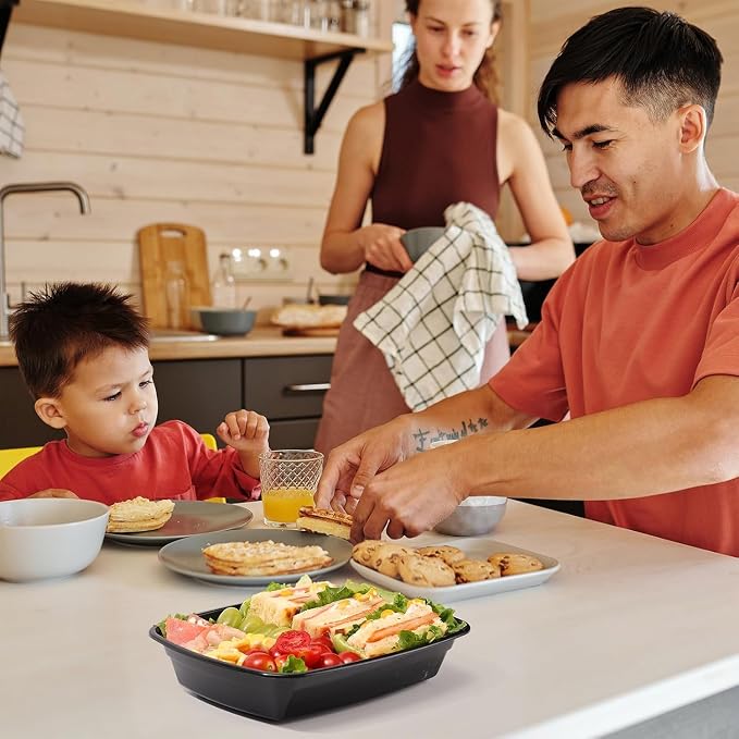 Glotoch Meal Prep Containers 1-Compartment with Lids 300 Pack 32oz, Disposable Plastic Food Storage Containers, Takeout & Restaurant, BPA-Free, Stackable, Microwave/Freezer/Dishwasher Safe - Image 7