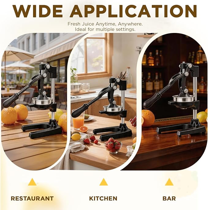 Cast Iron Juicer,Manual Juicer Hand Press,Orange Lemon Squeezer,Heavy Duty Manual Juicer,Professional Citrus Juicer Fruit Juice -Stainless Steel,Easy to Clean Black - Image 7