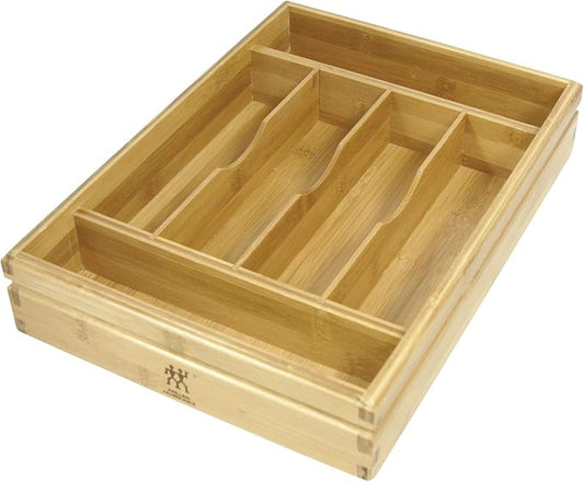 ZWILLING Bamboo Flatware Storage Tray, Kitchen Drawer Organizer for Utensils and Cutlery, Eco-Friendly Bamboo Design by Zwilling