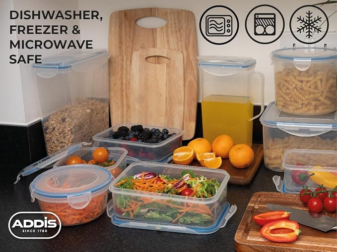 Addis Clip Tight Cereal Food Storage Container 3.7 Litre Tall Rectangle With Easy Pour Lid and Locking Clips, Airtight Bpa Free, Clear Transparent - Image 7