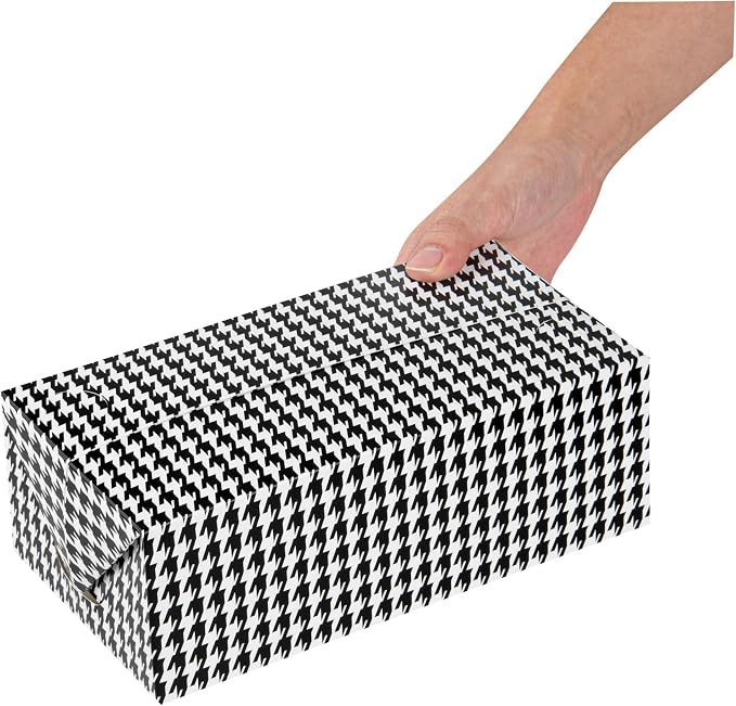 Restaurantware Takeout Lunch Box 400 Count 71 Ounce Paper Spillage Resistant Container Black Houndstooth Design Freezer-Safe Food Box For Catering And Food Trucks - Image 9