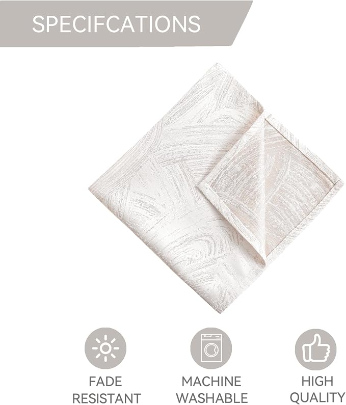 Off-White Cloth Napkins Set of 6, 18 x 18 Inch | Reusable Washable Cotton Polyester Dinner Napkins Soft Luxury Elegant Fancy Jacquard Fabric Table Napkins - Image 7