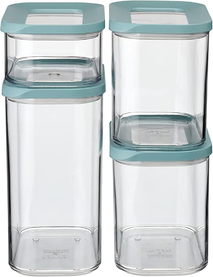 Mepal - Modula Storage Containers 4-Piece Set - Storage Boxes with Lid - Kitchen Organiser & Storage Boxes - Stackable & Airtight - 2 x 1000 ml, 1 x 1500 ml & 1 x 425 ml - Nordic Green - Image 2