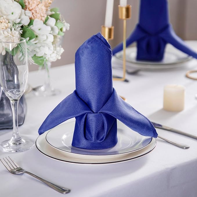 Bailarina Cloth Napkins Set of 40,17x17 inches Dinner Napkins Cloth Washable,Polyester Square Table Cloth Napkin Bulk with Hemmed Edges Ideal for Banquets, Parties and Weddings-Royal Blue - Image 3
