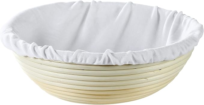 Frieling USA 11-Inch Round Brotform Bread Rising & Proofing Basket with Liner - Sourdough Proofing Bowl - Banneton Basket by Frieling