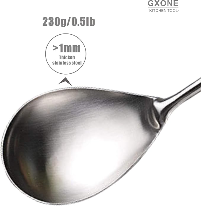 Large Serving & Cooking Spoon,for Cooking and Buffets,304 Stainless Steel | 304 Stainless Steel Kitchen Utensil,Wooden Handle - Image 4