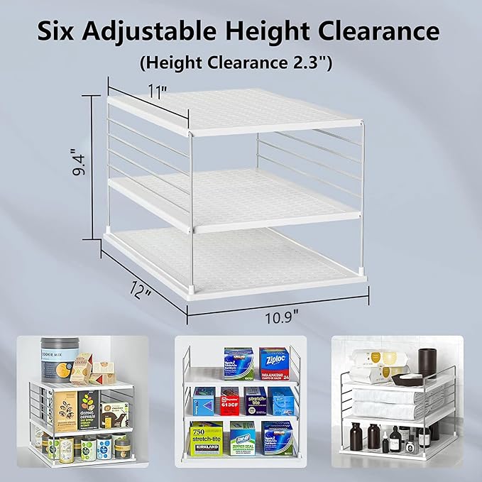 Upgraded Cabinet Organizers - Divided Compartment Holder for Plastic Bag, Wrap, Foil, Snack and Box - Kitchen Organization Under Sink Storage Suitable - Image 3