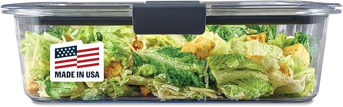 Rubbermaid Brilliance Large Food Storage Container, 9.6 Cup, BPA-Free, Leak-Proof, Clear by Unknown
