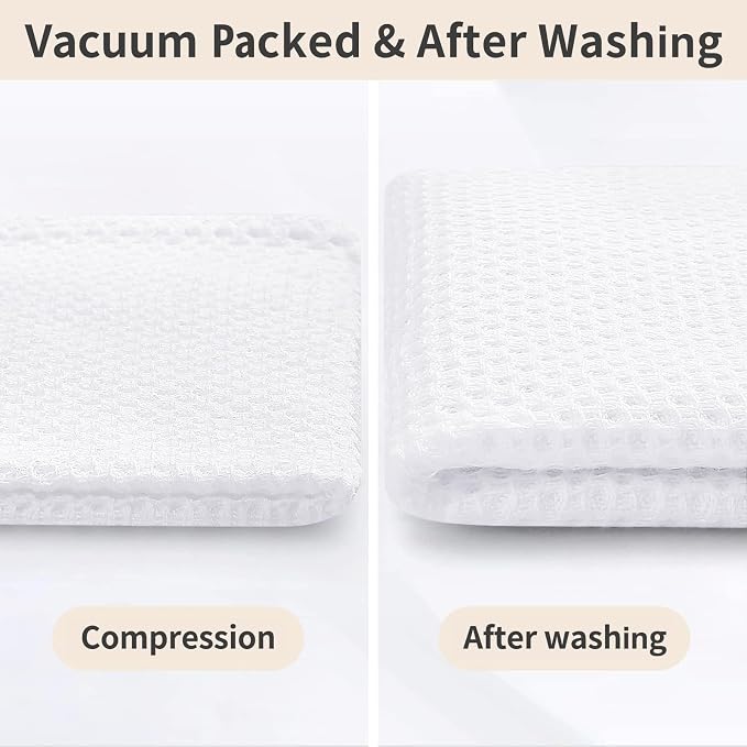 Homaxy 16 Pack 100% Cotton Kitchen Towels and Dishcloths Set, White | 12 x 12 Inches and 13 x 28 Inches Kitchen Towels Set, Ultra Soft Absorbent Dish Cloths for Washing Dishes - Image 8
