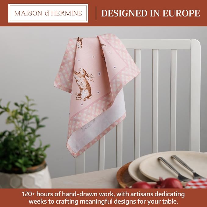 Maison d' Hermine Cloth Napkins Set of 4 Reusable 100% Cotton (18" x 18") | Everyday Square Napkins Cloth Washable Dinner Party Wedding Restaurant Hotel Kitchen Spring Summer - Easter - Image 2