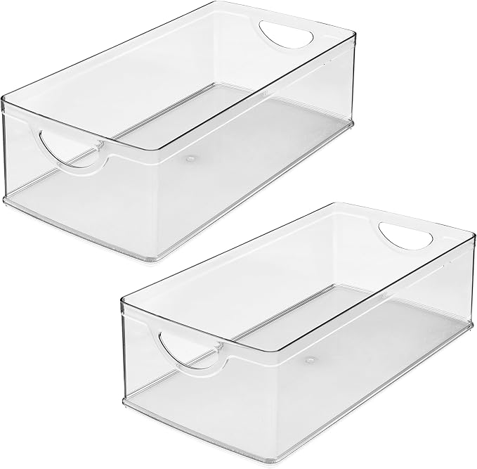 iDesign Stackable Clear Plastic Extra Long Storage Bin, 2-Pack | Organizer for Kitchen Cabinet or Pantry - Image 8