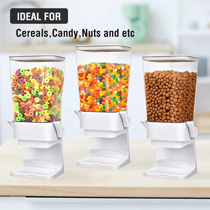 Cereal Dispenser Countertop 2 Pack 5.5 Qt Large Cereal Storage Container | Holder Dispenser for Pantry Dry Food Snack Nut Candy Dispenser Countertop Kitchen Organization Storage for Oatmeal Granola - Image 4