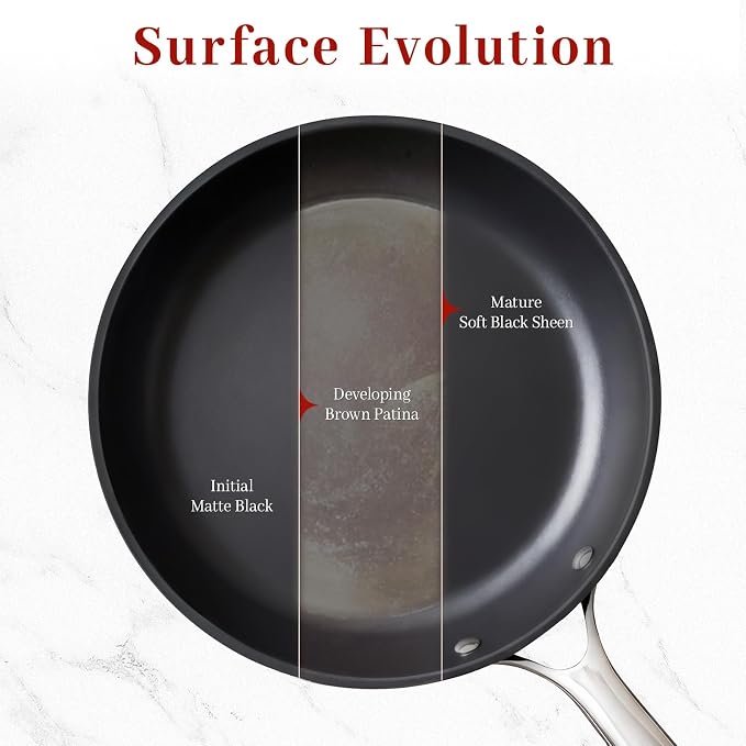 Carbon Steel Frying Pan 12" - Pre-Seasoned Carbon Steel Skillet, Lightweight, Natural Non-Stick, Induction Compatible - Image 6