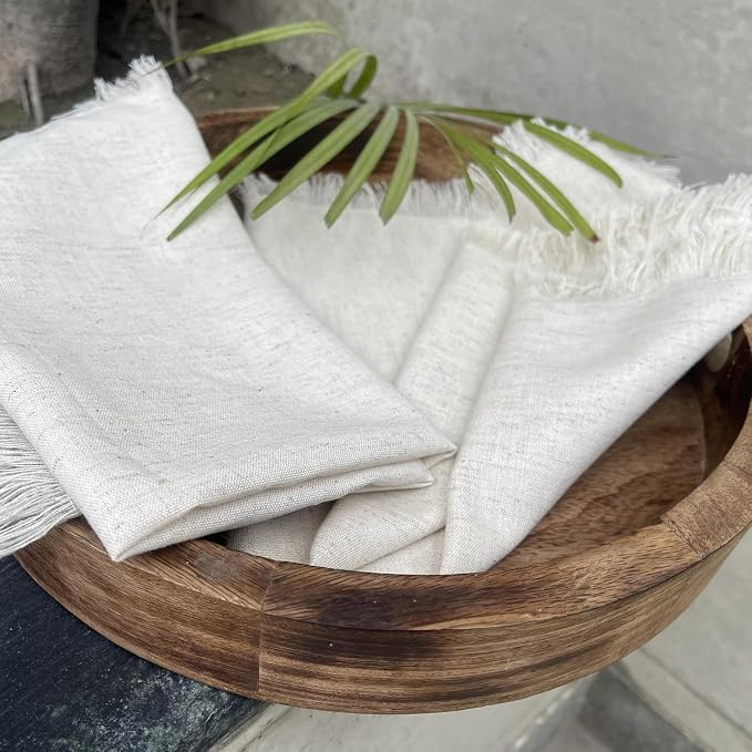 Bedding Craft Linen Flax Cotton Cloth Napkins 18x18 Set of 72 – Natural Fabric with Fringed Corners – Machine Washable Dinner Napkins for Weddings, Baby Showers, Parties & Table Décor (6 Dozen) - Image 2