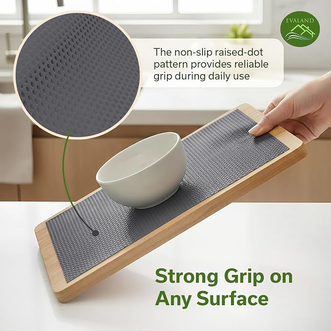 EVALAND Shelf Liner Cabinet Liner Non-Adhesive Drawer Liner 17.7 in x 33 FT | Non-Slip, Washable, Waterproof, Fridge Liners, Contact Paper, Shelf Liners for Cabinets, Kitchen, Refrigerator, Gray - Image 7