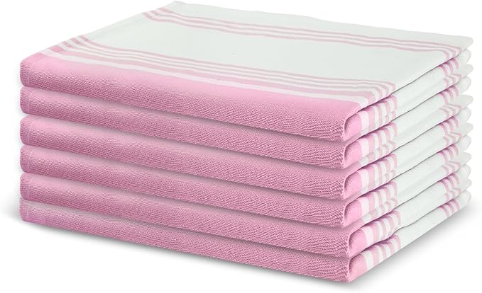 Urban Villa Kitchen Towels Cotton Dish Towels 20”x30” (Set of 6) Baby Pink - Image 7