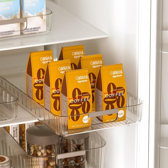 Fridge Organizer with Wheels Upgrade Thick Plastic Pantry Storage Bins, Kitchen Organization (1 PACK-WIDE) - Image 3