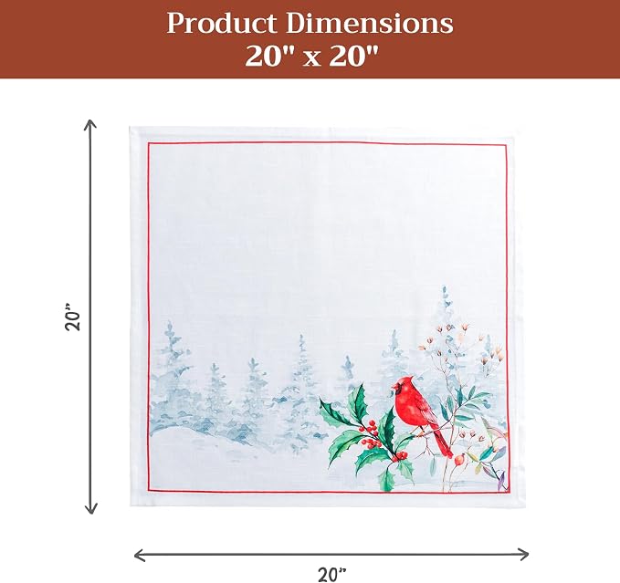 Maison d' Hermine Cloth Napkins Set of 4 Reusable 100% Cotton (20" x 20") | Everyday Square Napkins Cloth Washable Dinner Wedding Restaurant Hotel Kitchen Thanksgiving Christmas - Morzine - Image 7