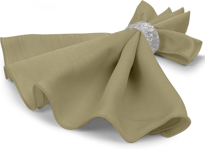 17 x 17-Inch Shantung Satin Cloth Napkins, Cafe, Set of 36 - Image 7