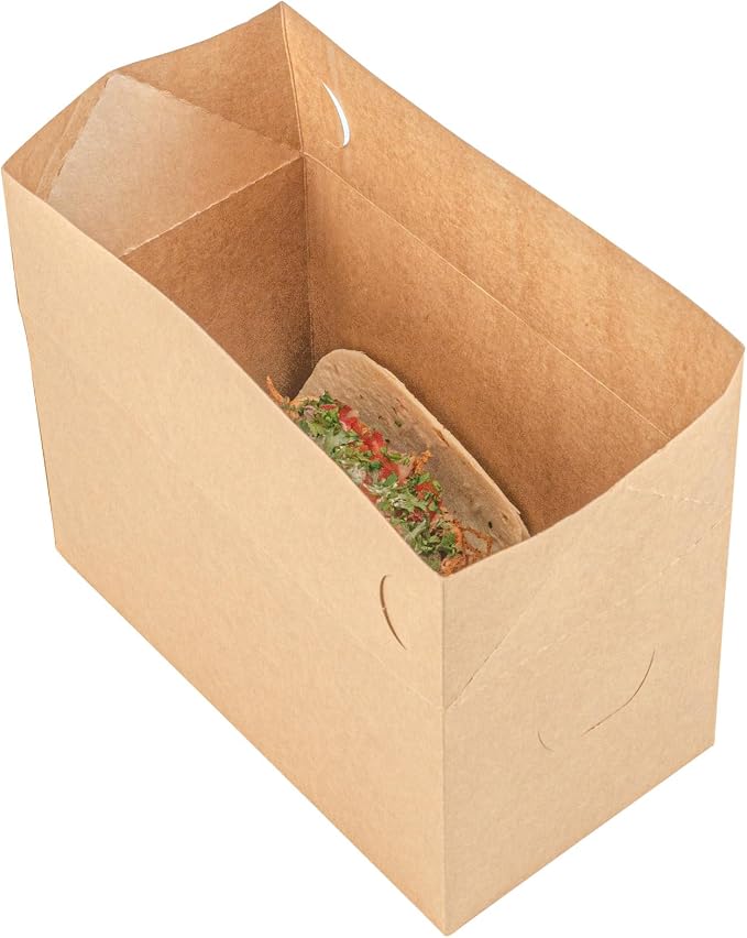 Bio Tek 80 Ounce To Go Boxes, 400 Rectangle Take Out Food Containers - Fast Top Closure, Disposable, Kraft Paper Carry Out Containers, Greaseproof, For Burgers Or Fried Chicken - Restaurantware - Image 8