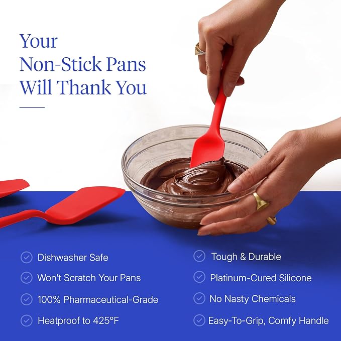 GIR: Get It Right 10-Piece Silicone Ultimate Kitchen Utensil Set – Spatulas, Ladle, Flip, Spoons, Whisk, Peeler & Spoonula – Nonstick, Non-Toxic, Heat-Resistant – Red - Image 4
