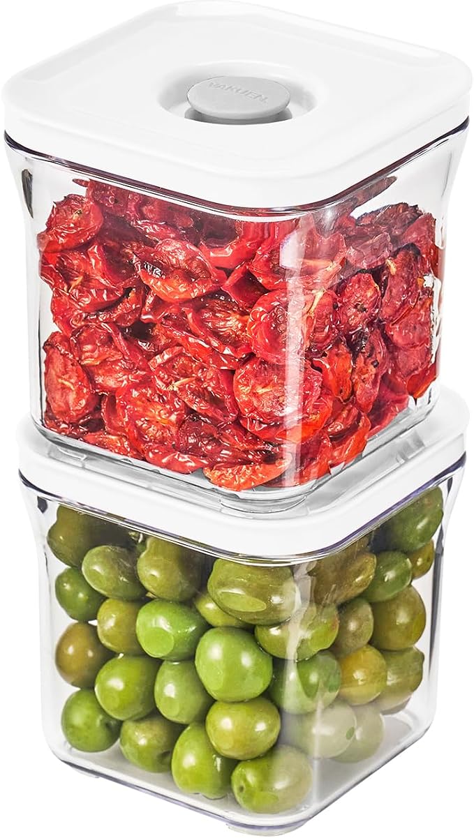 VAKUEN Premium Airtight Food Storage Containers, 2PC-SET(0.53qt), Smart One-Click Seal Lid, Patented Double Silicone Lining, 100% Leak Proof, BPA-FREE, Dishwasher, Freezer & Microwave Safe by Vakuen
