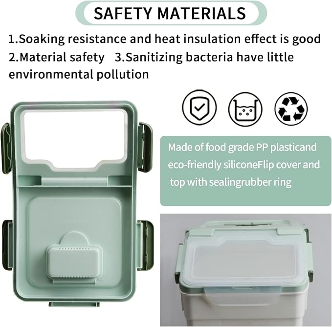 Saim 4Pack 25lbs Flour & Rice Storage Container Bin,Rice Dispenser (Green) | BPA free plastic with seal lid, rolling wheels and measuring scoop for rice, flour, cereal and grain one-hand scooping - Image 3