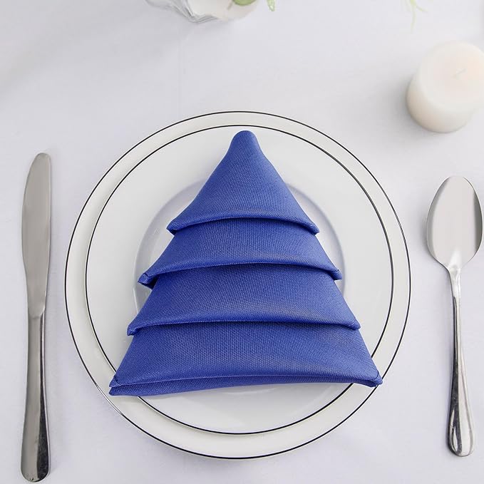 Bailarina Cloth Napkins Set of 40,17x17 inches Dinner Napkins Cloth Washable,Polyester Square Table Cloth Napkin Bulk with Hemmed Edges Ideal for Banquets, Parties and Weddings-Royal Blue by Bailarina