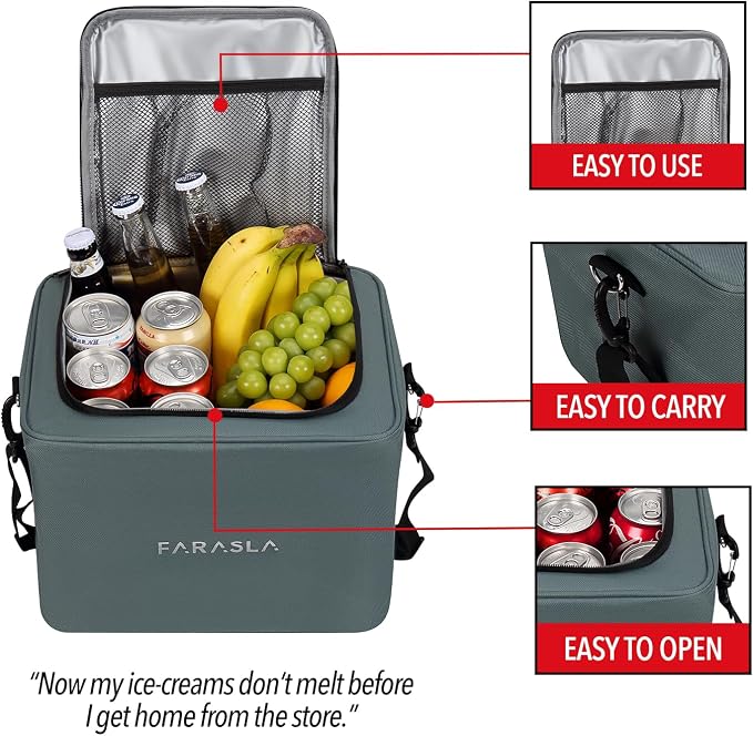 Waterproof Trunk Organizer with Insulated Leakproof Cooler Bag, Foldable Cover, Adjustable Securing Straps (4-in-1 w/Cooler, Gray) | Collapsible Storage, Foldable Cover, Removable Leakproof Cooler, Adjustable Securing Straps, Fits SUVs and Trucks - Image 5