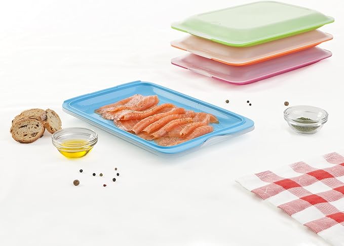 TATAY Set 4 cold meat container, with lid and body removed, in four colours, reusable and stackable, made of BpA-free plastic - Image 5