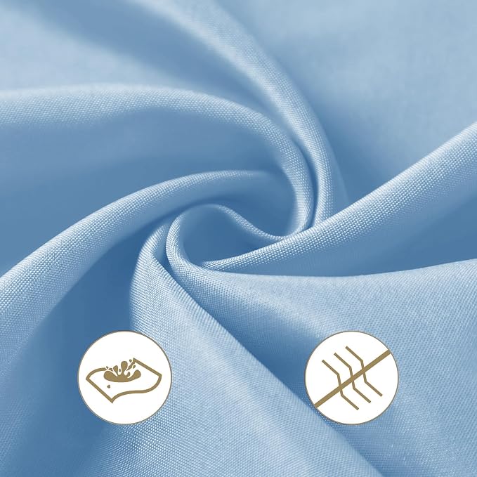 25pcs Polyester Cloth Napkins - 17 x 17 inch Blue Mist Dinner Washable Napkins with Hemmed Edges for Restaurant/Wedding/Hotel(25,Blue Mist) - Image 2