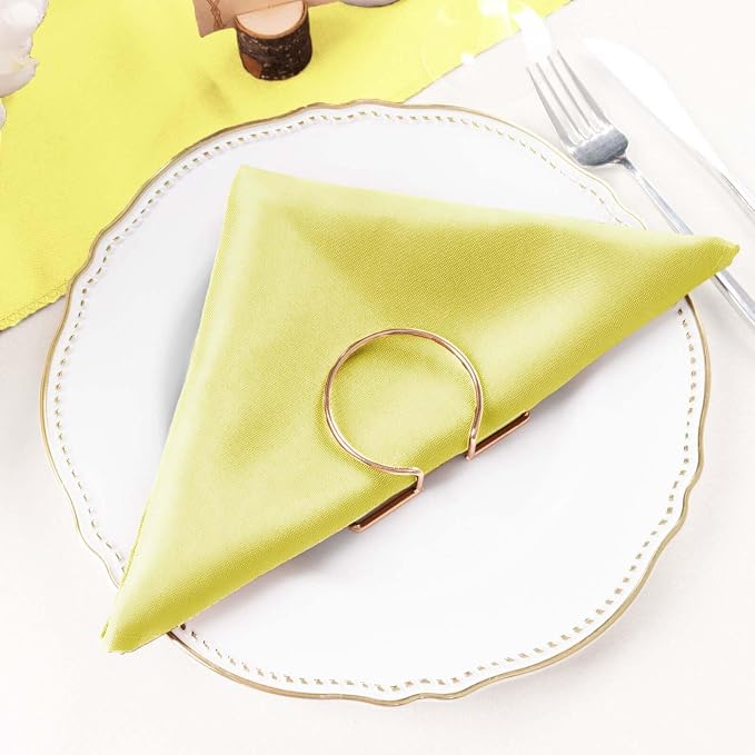 Efavormart Premium Cloth Napkins Set of 10, 20x20 Inch Yellow Seamless Dinner Napkins, Washable Linen Table Napkin Cloth with Hemmed Edges for Weddings, Party and Banquet - Image 7