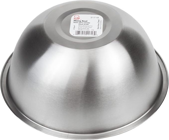 Chef Craft Brushed Mixing Bowl, 5-Quart, Stainless Steel - Image 2