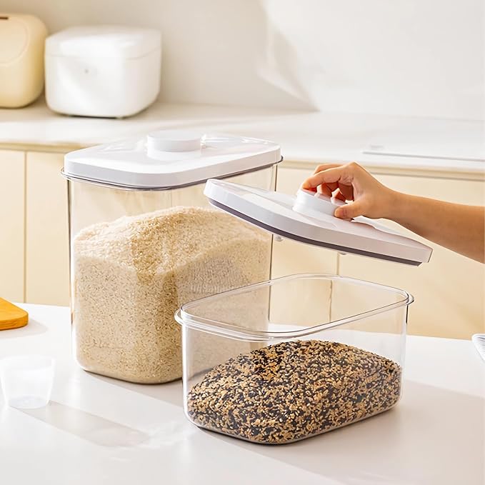 Airtight 12 Lbs Flour Sugar Storage Containers 6.34 Qt Rice Holder BPA Free | Clear PET Plastic Pet Dog Cat Food Storage Container with Pop Up Lid Dry Food Bin for Kitchen Pantry Organization - Image 6