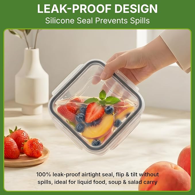 68 PCS Food Storage Containers with Lids, Meal Prep Containers, Stackable Kitchen Set, Airtight & Leakproof, BPA-Free, Microwave/Dishwasher/Freezer Safe, Extra Labels & Pen - Image 6