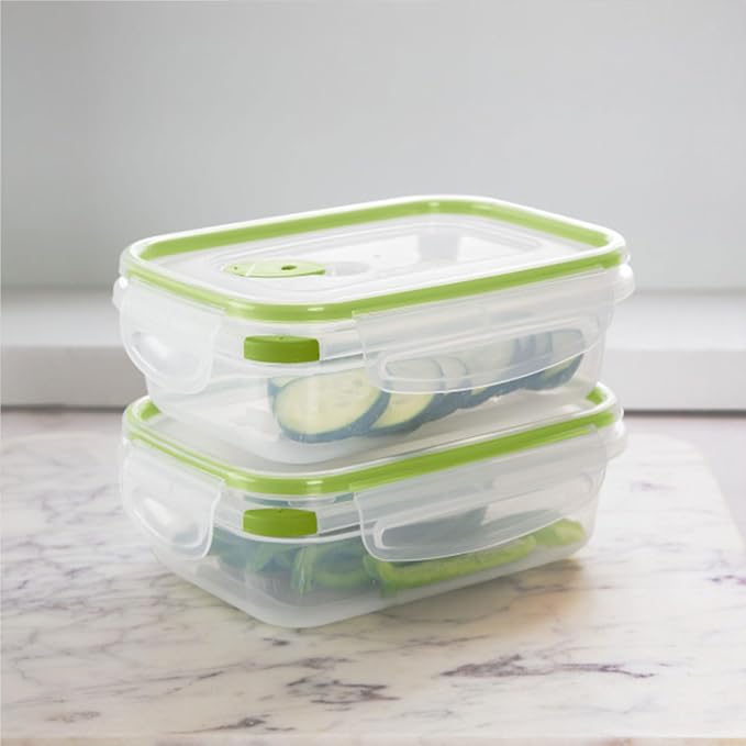 Sterilite Ultra-Seal 3.1 Cup Rectangle, Airtight Food Storage Container, Latching Lid, Microwave and Dishwasher Safe, Clear With Green Gasket, 12-Pack - Image 5